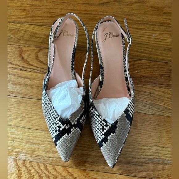 J. Crew Sophia slingback pumps in snake-embossed leather - Picture 2 of 5